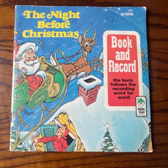 The Night Before Christmas Record and Book 45 RPM 7” w/ A Visit from St Nick bk - Picture 1 of 12